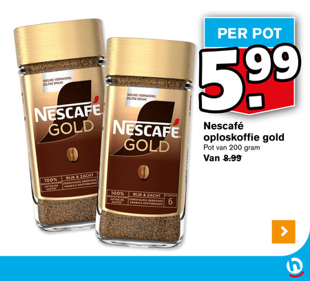 Nescafe   oploskoffie folder aanbieding bij  Hoogvliet - details