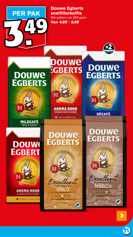 Douwe Egberts   koffie folder aanbieding bij  Hoogvliet - details