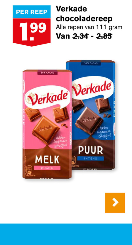 Verkade   chocolade folder aanbieding bij  Hoogvliet - details