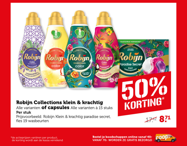 Robijn   wasmiddel folder aanbieding bij  Coop - details