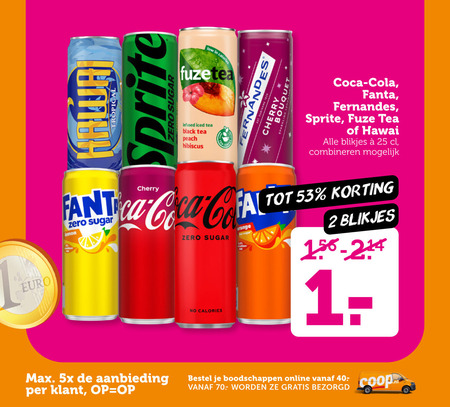 Fuze Tea   cola, frisdrank folder aanbieding bij  Coop - details