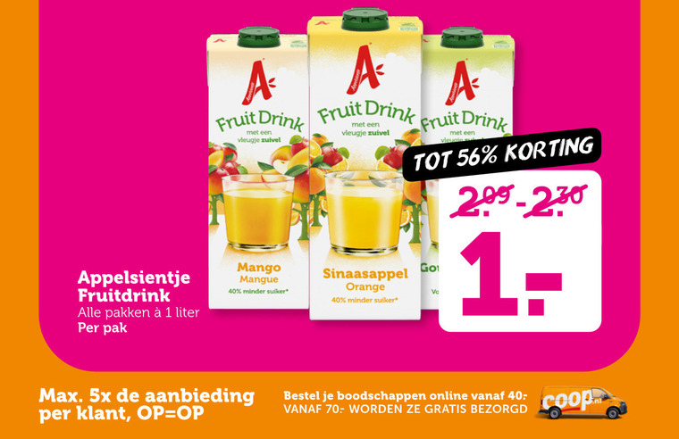 Appelsientje   fruitdrank folder aanbieding bij  Coop - details