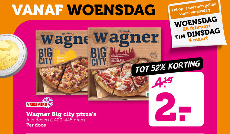 Wagner   diepvriespizza folder aanbieding bij  Coop - details