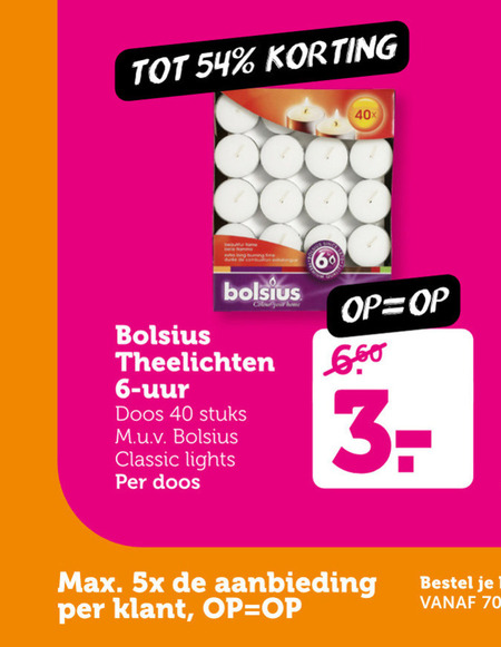 Bolsius   theelicht folder aanbieding bij  Coop - details