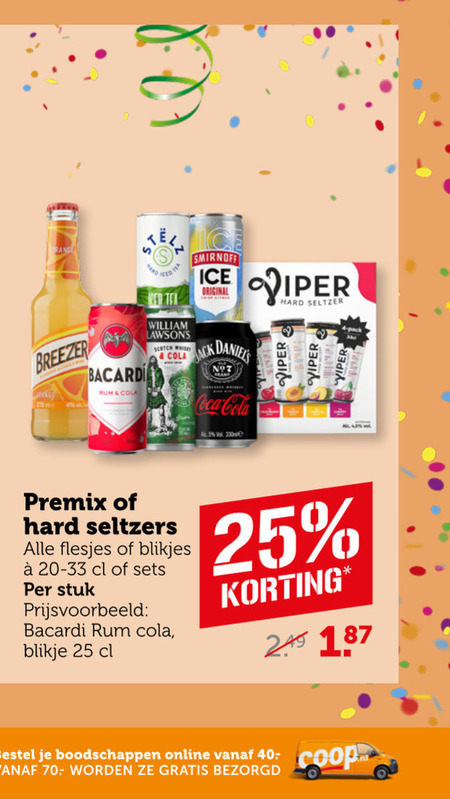 Bacardi   hard seltzer, mixdrank folder aanbieding bij  Coop - details