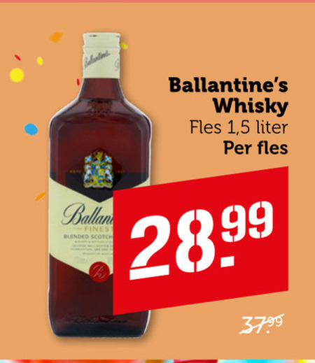 Ballantines   whisky folder aanbieding bij  Coop - details