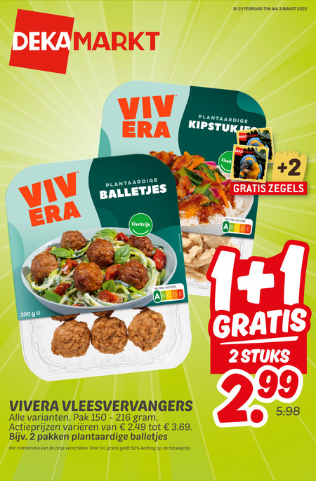 Vivera   vegetarisch folder aanbieding bij  Dekamarkt - details