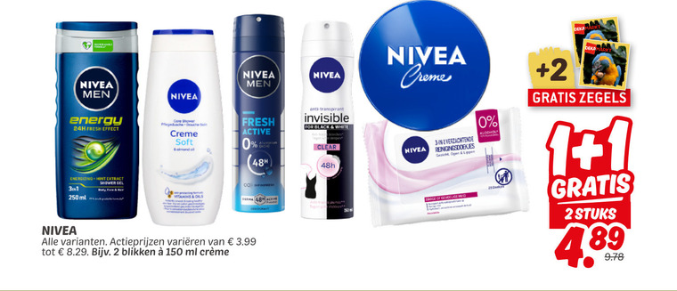 Nivea   douchegel, deodorant folder aanbieding bij  Dekamarkt - details