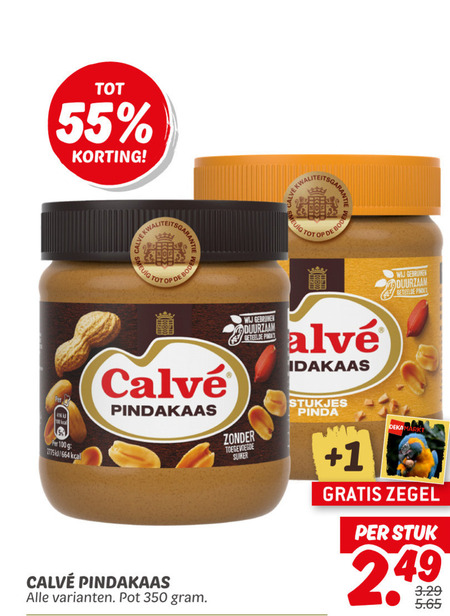 Calve   pindakaas folder aanbieding bij  Dekamarkt - details