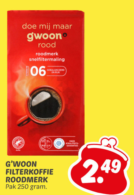 Gwoon   koffie folder aanbieding bij  Dekamarkt - details