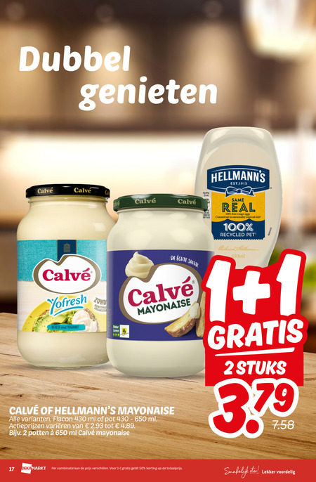 Calve   mayonaise folder aanbieding bij  Dekamarkt - details