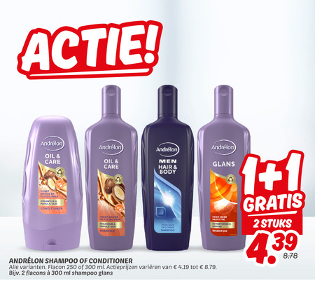 Andrelon   conditioner, shampoo folder aanbieding bij  Dekamarkt - details