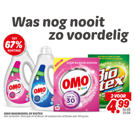 Omo   wasmiddel folder aanbieding bij  Dekamarkt - details