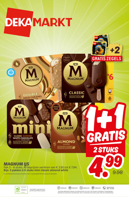 Magnum   ijslollies folder aanbieding bij  Dekamarkt - details