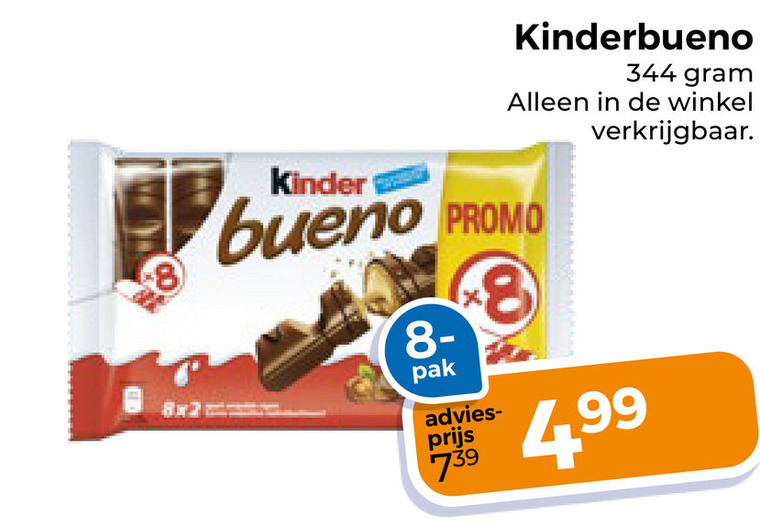 Kinder Bueno   chocoladereep folder aanbieding bij  Trekpleister - details