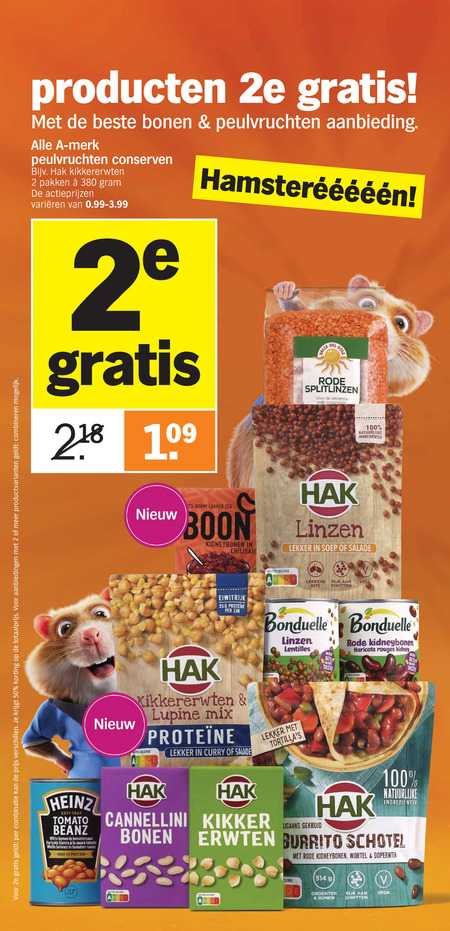 Hak   bonen, groenteconserven folder aanbieding bij  Albert Heijn - details