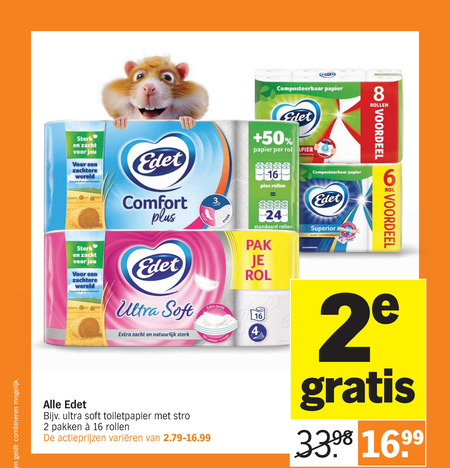 Edet   toiletpapier folder aanbieding bij  Albert Heijn - details