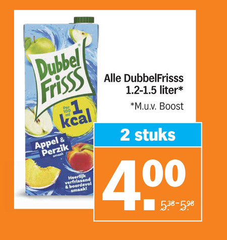 Dubbelfrisss   fruitdrank folder aanbieding bij  Albert Heijn - details