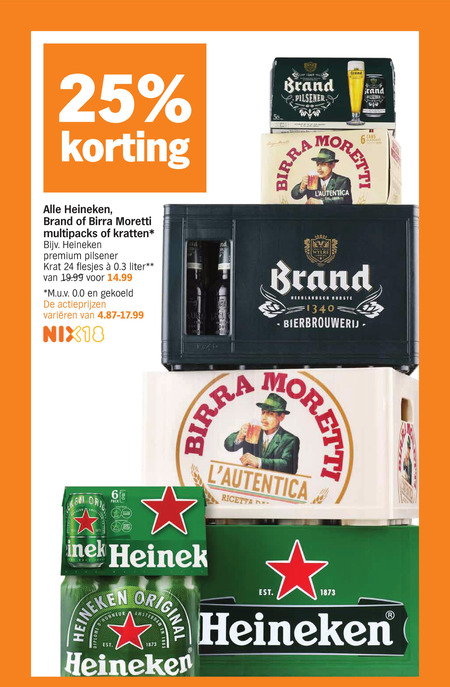 Heineken Silver   krat bier folder aanbieding bij  Albert Heijn - details