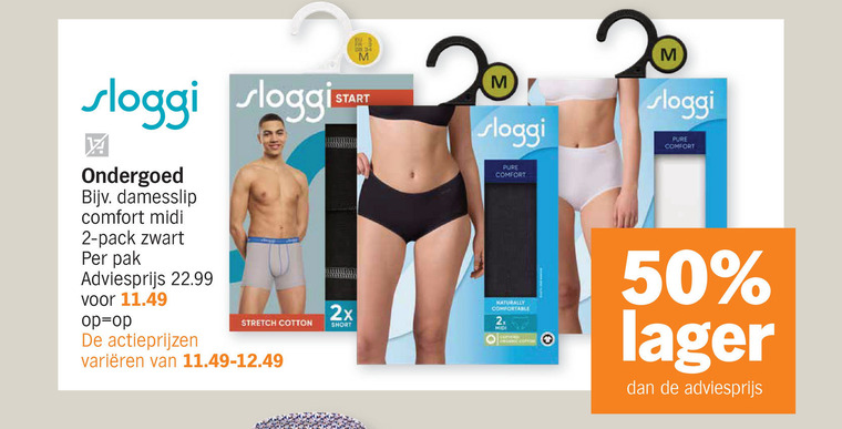 Sloggi   heren boxershort, damesslip folder aanbieding bij  Albert Heijn - details