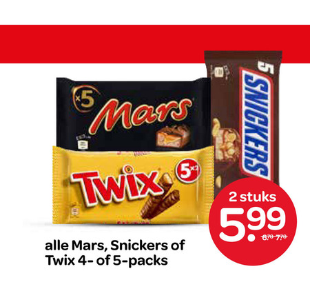 Twix   chocoladereep folder aanbieding bij  Spar - details