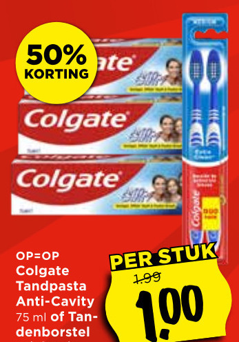 Colgate   tandenborstel, tandpasta folder aanbieding bij  Vomar - details