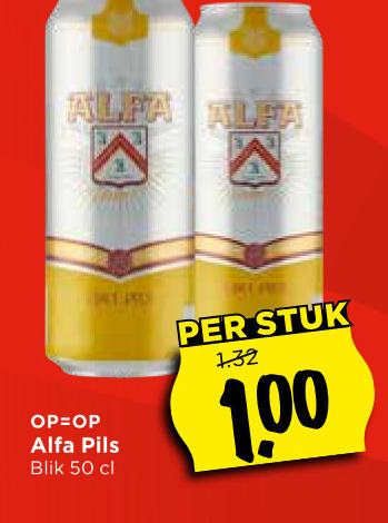 Alfa   blikje bier folder aanbieding bij  Vomar - details