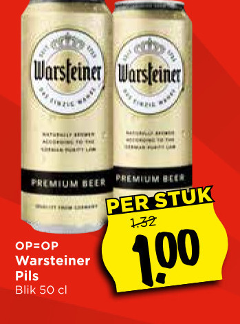 Warsteiner   blikje bier folder aanbieding bij  Vomar - details