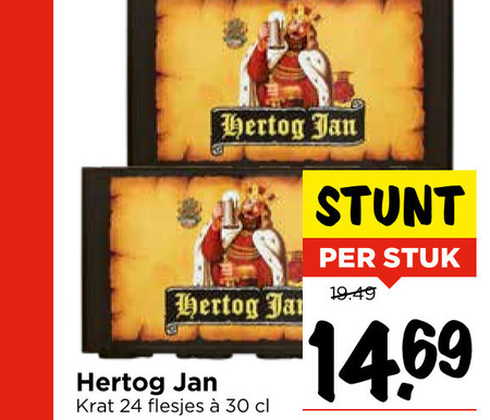 Hertog Jan   krat bier folder aanbieding bij  Vomar - details