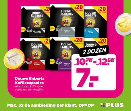 Douwe Egberts   koffiecups folder aanbieding bij  Plus - details