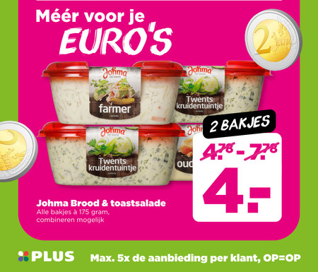 Johma   salade folder aanbieding bij  Plus - details