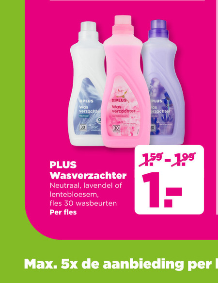 Plus Huismerk   wasverzachter folder aanbieding bij  Plus - details