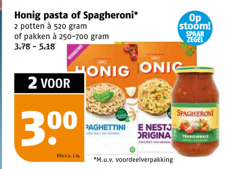 Spagheroni   pasta, pastasaus folder aanbieding bij  Poiesz - details