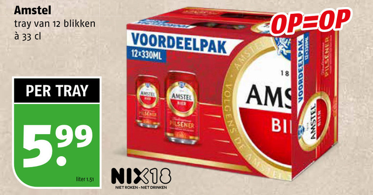 Amstel   blikje bier folder aanbieding bij  Poiesz - details