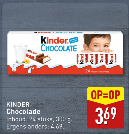 Kinder   chocoladereep folder aanbieding bij  Aldi - details