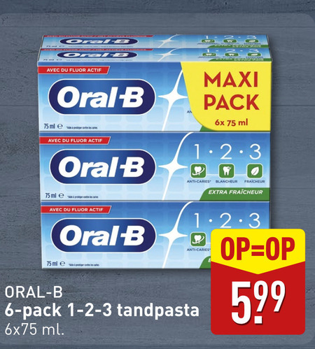 Oral-B   tandpasta folder aanbieding bij  Aldi - details