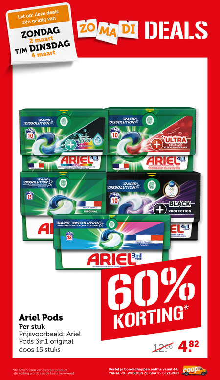 Ariel   wasmiddel folder aanbieding bij  Coop - details