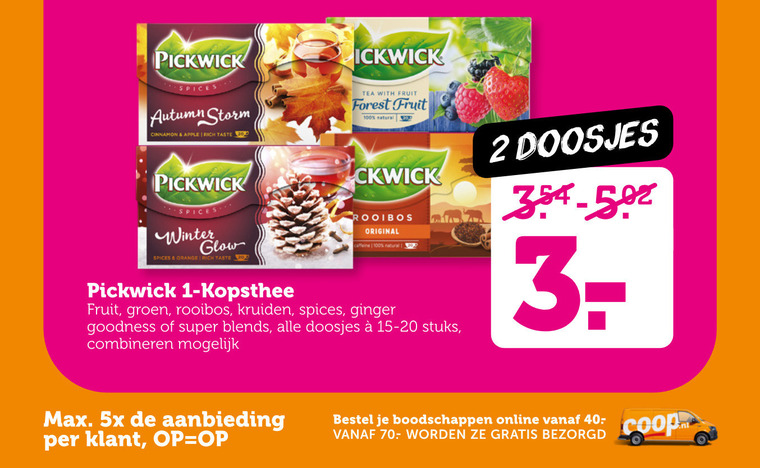 Pickwick   thee folder aanbieding bij  Coop - details