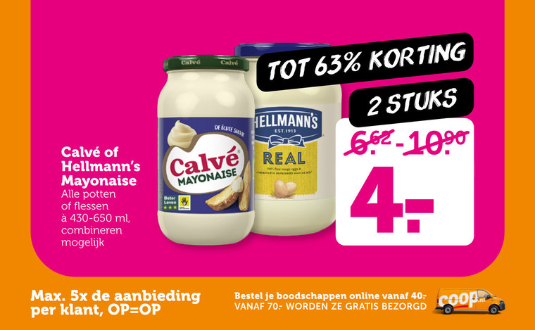 Hellmans   mayonaise folder aanbieding bij  Coop - details