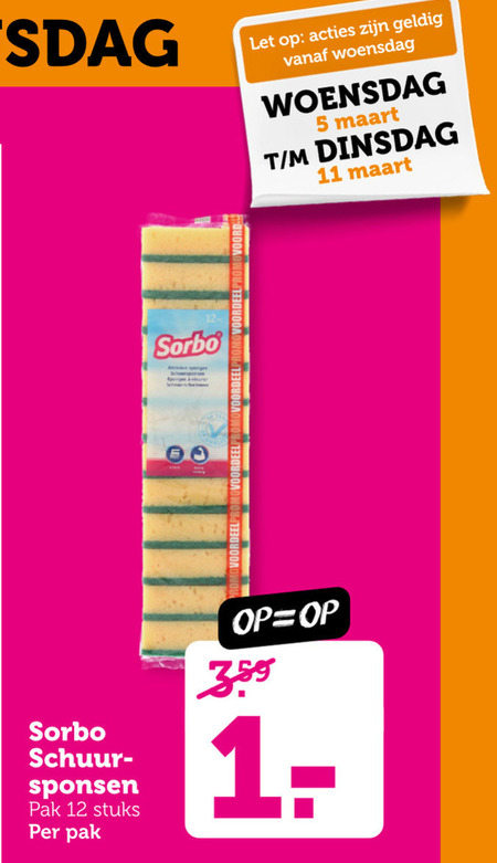 Sorbo   schuursponsjes folder aanbieding bij  Coop - details