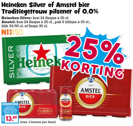 Amstel   blikje bier, krat bier folder aanbieding bij  Boons Markt - details