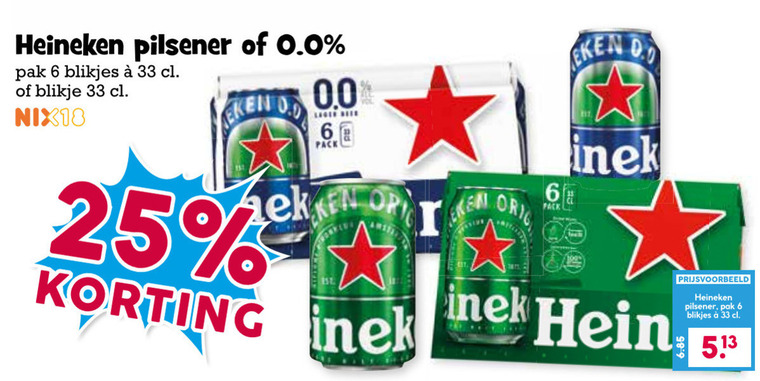 Heineken   blikje bier folder aanbieding bij  Boons Markt - details