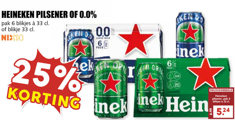 Heineken   blikje bier folder aanbieding bij  MCD Supermarkt Basis - details