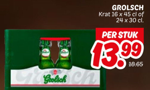 Grolsch   krat bier folder aanbieding bij  Dekamarkt - details