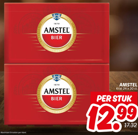 Amstel   krat bier folder aanbieding bij  Dekamarkt - details