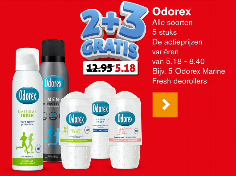 Odorex   deodorant folder aanbieding bij  Hoogvliet - details