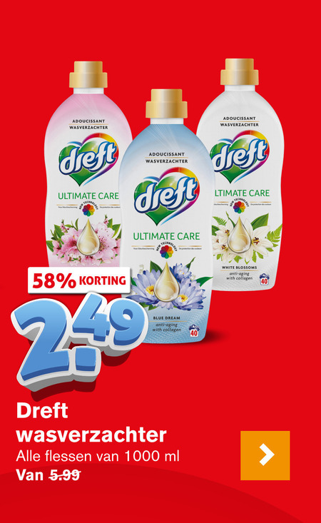 Dreft   wasverzachter folder aanbieding bij  Hoogvliet - details