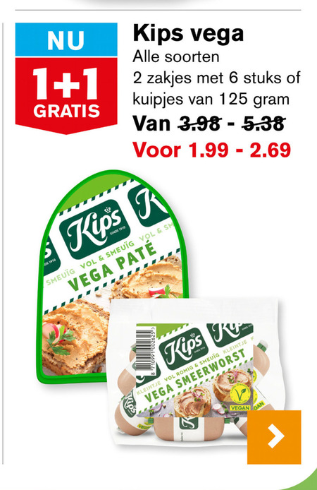 Kips   vegetarisch folder aanbieding bij  Hoogvliet - details