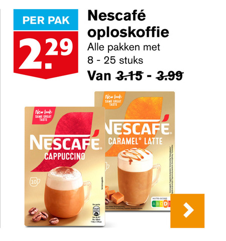 Nescafe   oploskoffie folder aanbieding bij  Hoogvliet - details