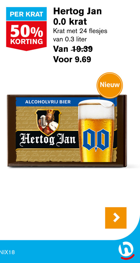 Hertog Jan   alcoholvrij bier folder aanbieding bij  Hoogvliet - details